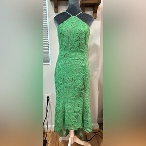 NWOT Ungaro Green Halter Lace Crochet Midi Dress